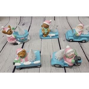 Set Of 5 Illuminated Pastel Christmas Ornaments W/ Gifts Valerie Parr Hill NIB!